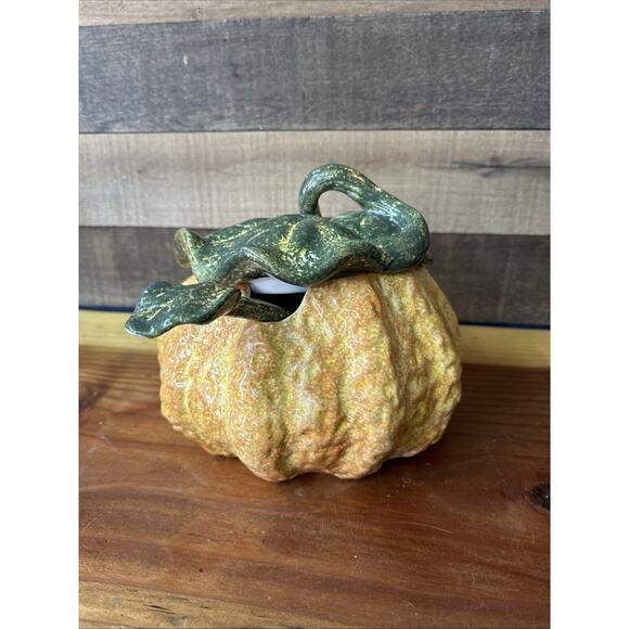 Linens 'n Things 3pc Squash Soup Tureen Ladle & Lid Halloween Xmas Thanksgiving - Picture 5 of 9